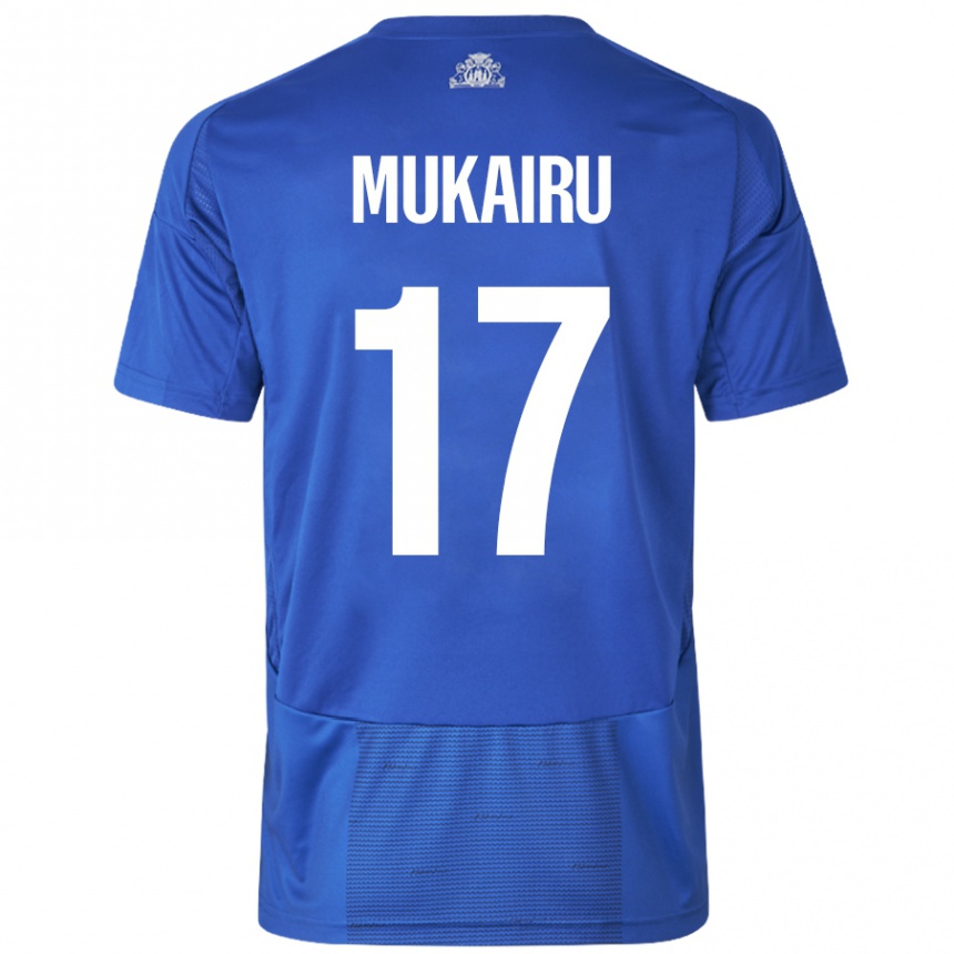 Kids Football Paul Mukairu #17 White Blue Away Jersey 2024/25 T-Shirt Australia