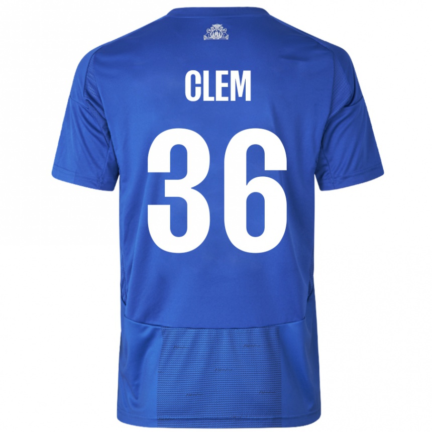 Kids Football William Clem #36 White Blue Away Jersey 2024/25 T-Shirt Australia