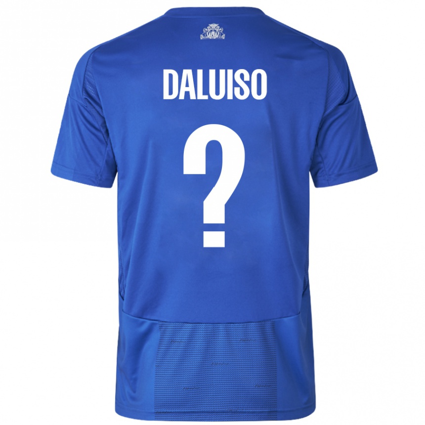 Kids Football Christoffer Daluiso #0 White Blue Away Jersey 2024/25 T-Shirt Australia