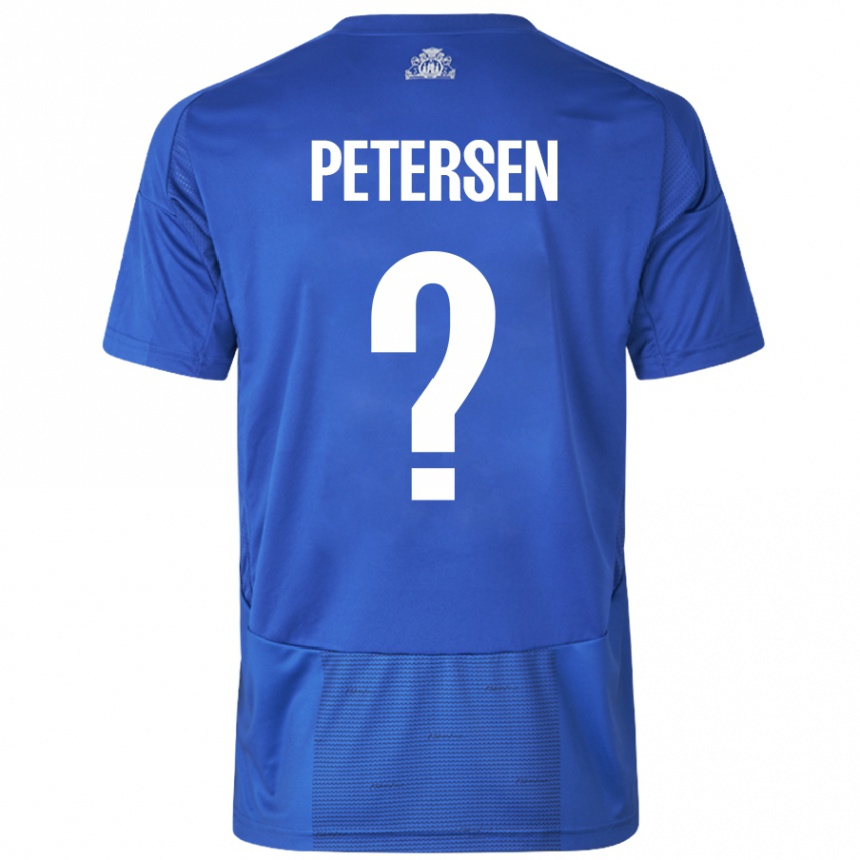 Kids Football Frederik Petersen #0 White Blue Away Jersey 2024/25 T-Shirt Australia