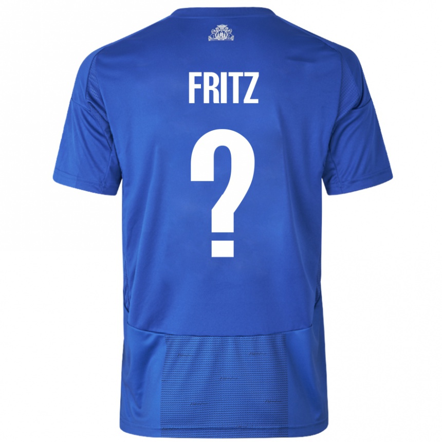 Kids Football Gustav Fritz #0 White Blue Away Jersey 2024/25 T-Shirt Australia