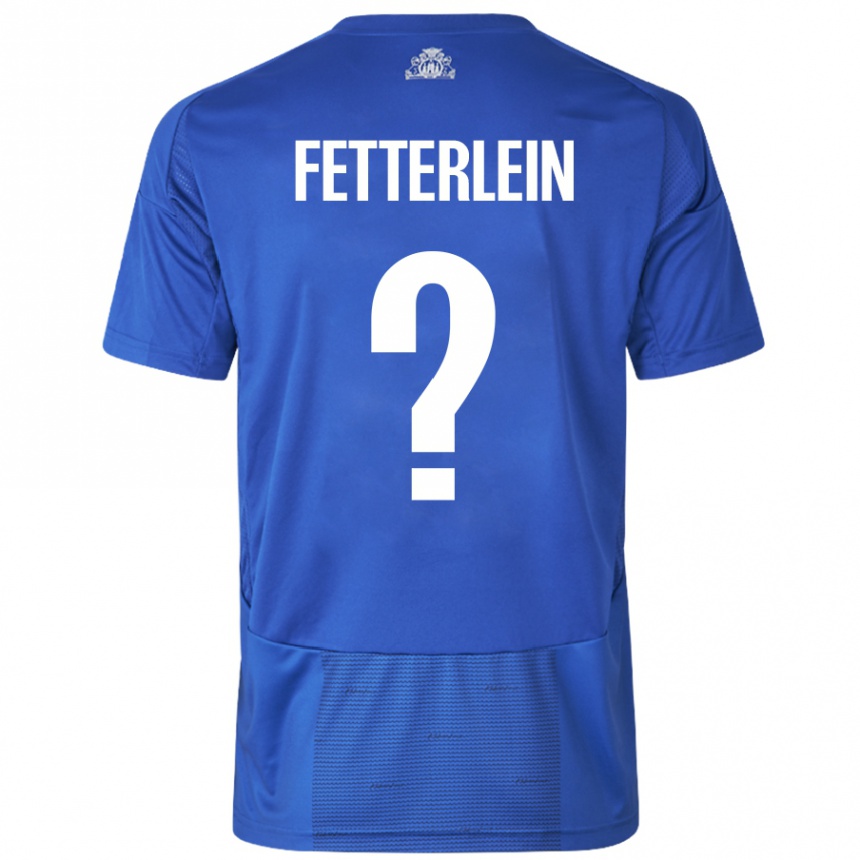 Kids Football Sean Fetterlein #0 White Blue Away Jersey 2024/25 T-Shirt Australia