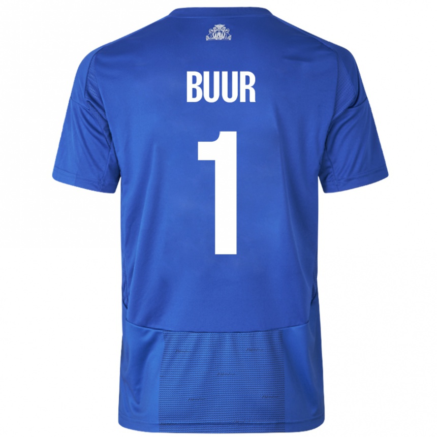 Kids Football Oscar Buur #1 White Blue Away Jersey 2024/25 T-Shirt Australia