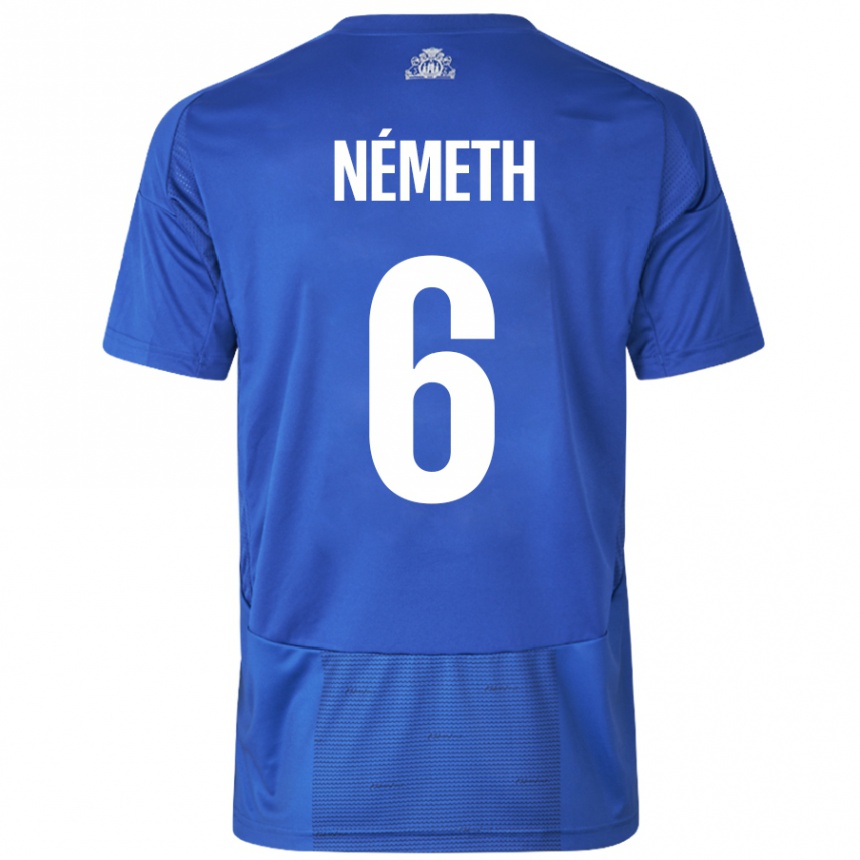 Kids Football Hunor Németh #6 White Blue Away Jersey 2024/25 T-Shirt Australia