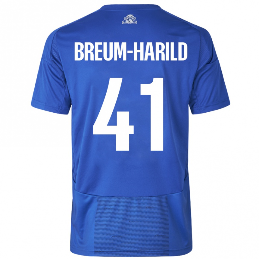 Kids Football Tobias Breum-Harild #41 White Blue Away Jersey 2024/25 T-Shirt Australia