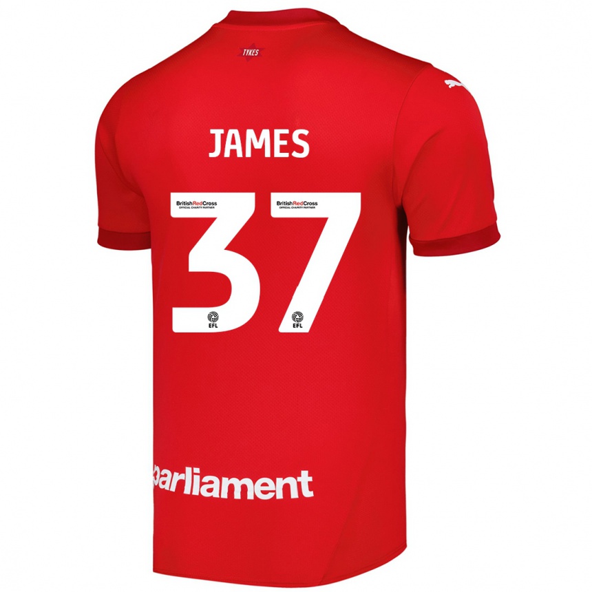 Men Football Nathan James #37 Red Home Jersey 2024/25 T-Shirt Australia