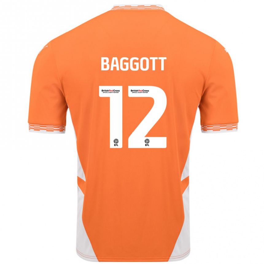 Men Football Elkan Baggott #12 Orange White Home Jersey 2024/25 T-Shirt Australia