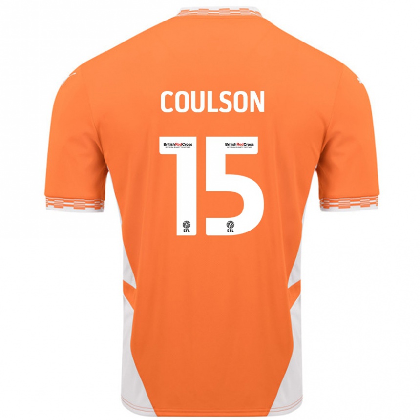 Men Football Hayden Coulson #15 Orange White Home Jersey 2024/25 T-Shirt Australia