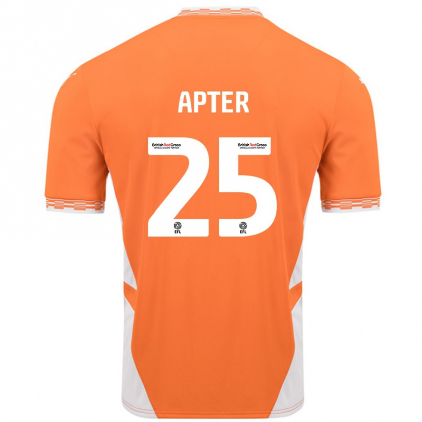 Men Football Rob Apter #25 Orange White Home Jersey 2024/25 T-Shirt Australia