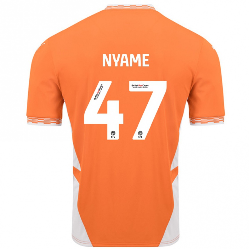 Men Football Josh Nyame #47 Orange White Home Jersey 2024/25 T-Shirt Australia