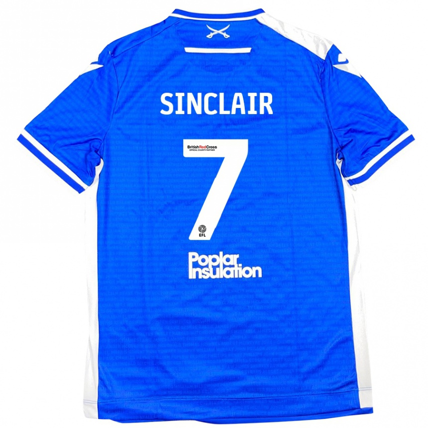 Men Football Scott Sinclair #7 Blue White Home Jersey 2024/25 T-Shirt Australia