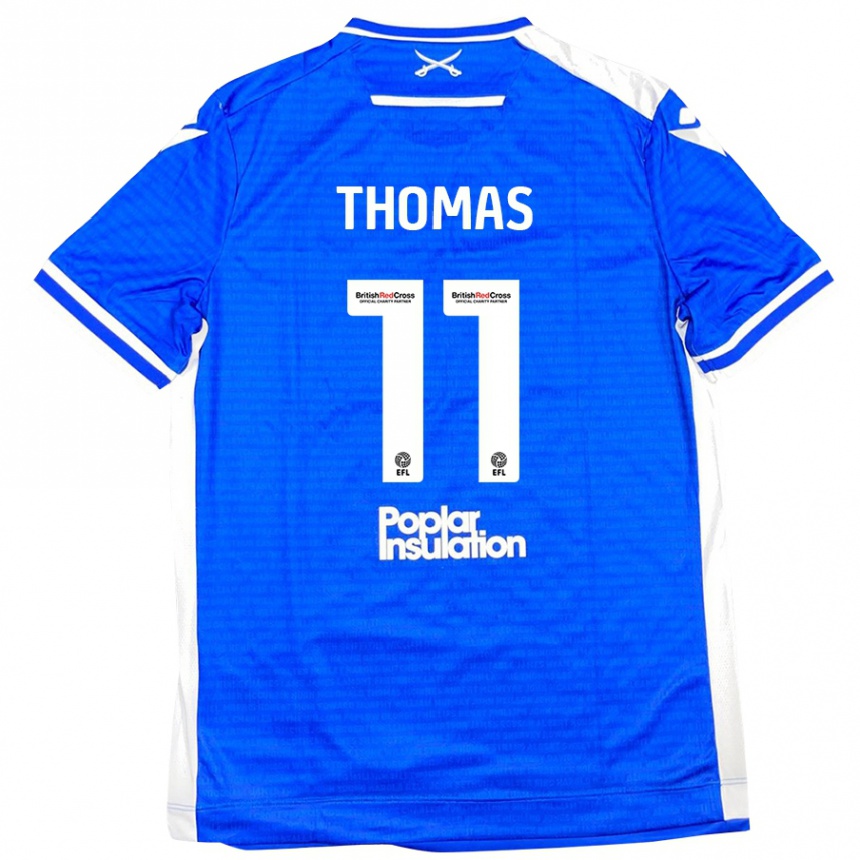 Men Football Luke Thomas #11 Blue White Home Jersey 2024/25 T-Shirt Australia