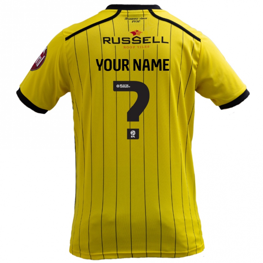 Men Football Your Name #0 Yellow Home Jersey 2024/25 T-Shirt Australia