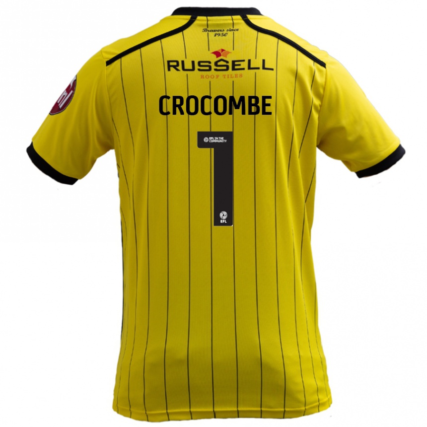 Men Football Max Crocombe #1 Yellow Home Jersey 2024/25 T-Shirt Australia