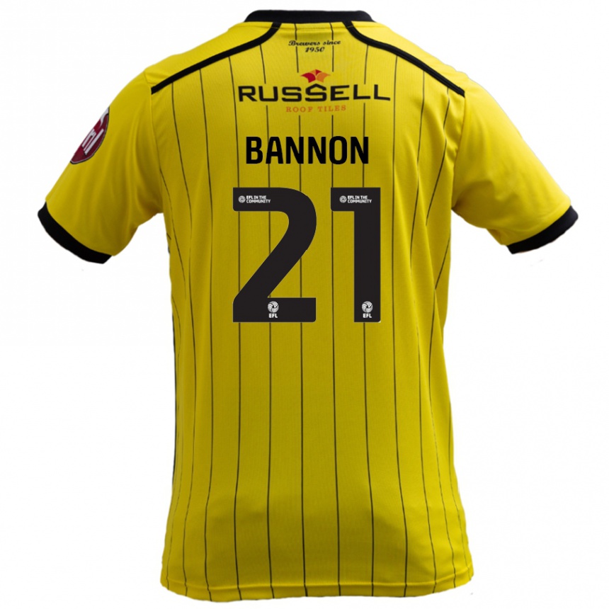 Men Football Alex Bannon #21 Yellow Home Jersey 2024/25 T-Shirt Australia