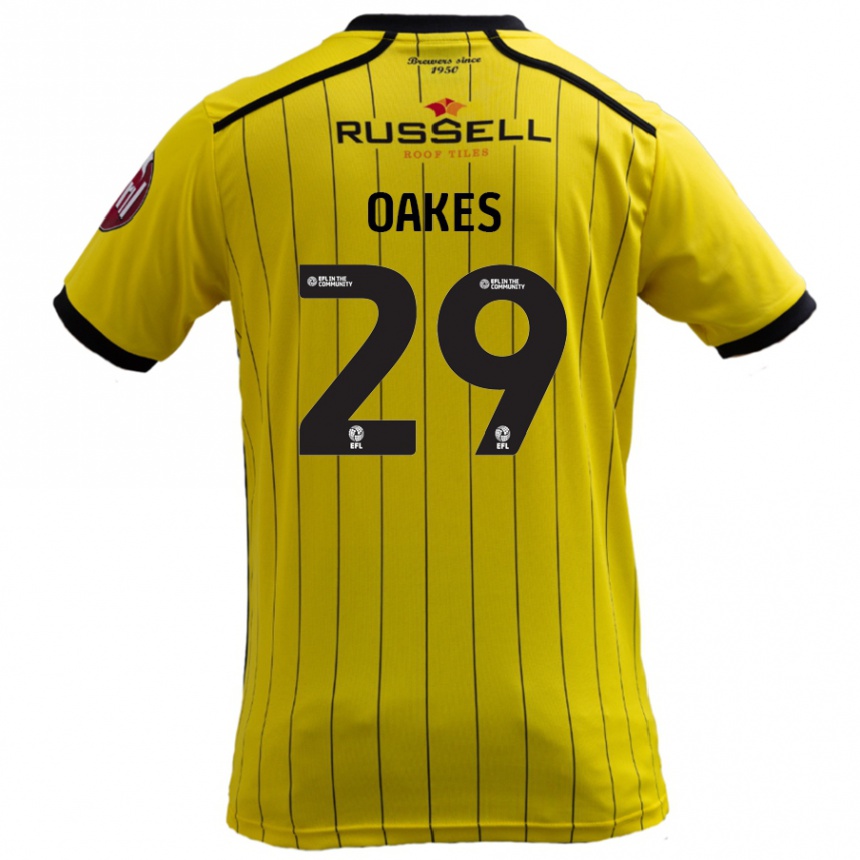 Men Football Toby Oakes #29 Yellow Home Jersey 2024/25 T-Shirt Australia