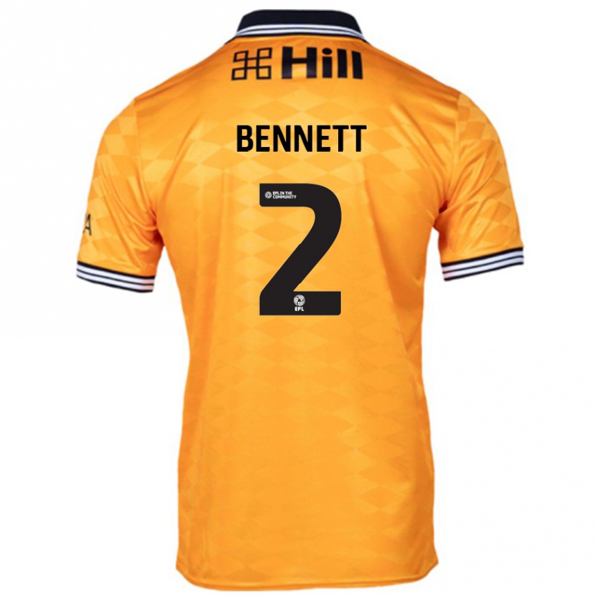 Men Football Liam Bennett #2 Orange Home Jersey 2024/25 T-Shirt Australia