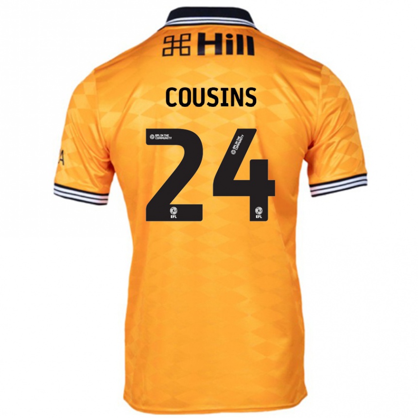 Men Football Jordan Cousins #24 Orange Home Jersey 2024/25 T-Shirt Australia