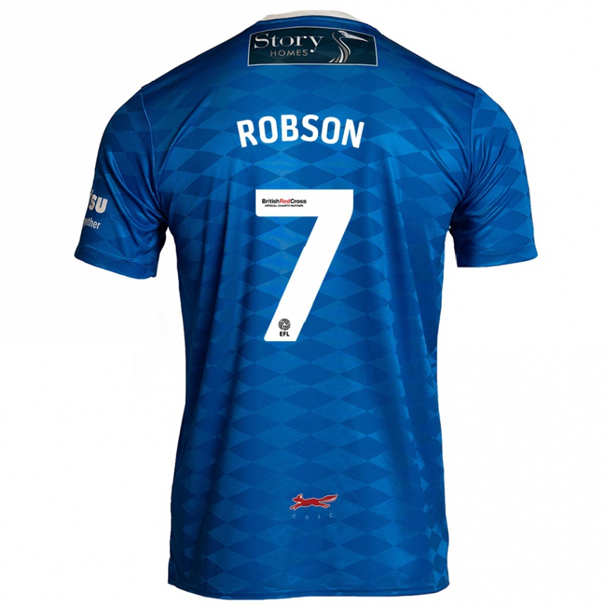 Men Football Ethan Robson #7 Blue Home Jersey 2024/25 T-Shirt Australia