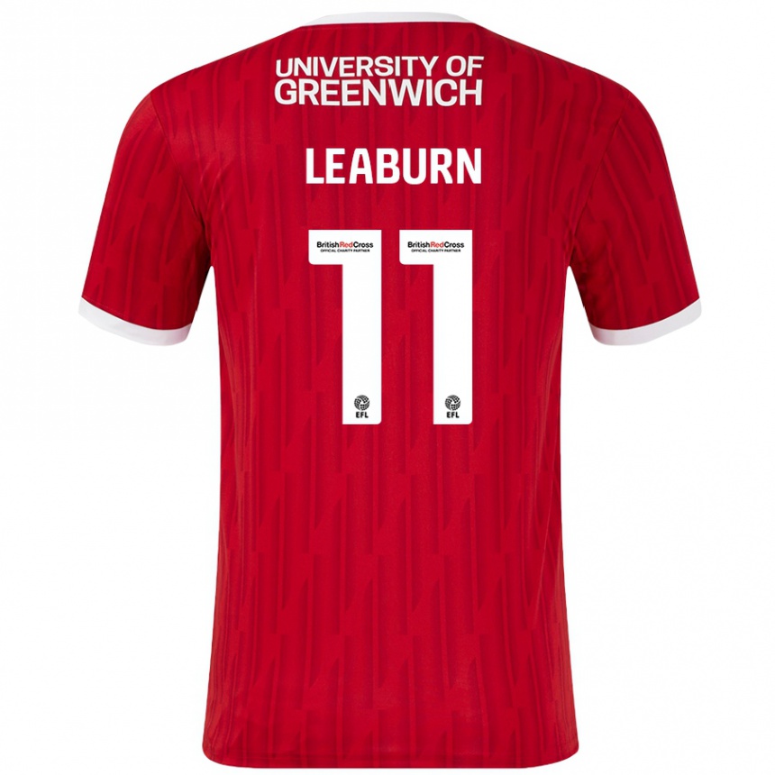 Men Football Miles Leaburn #11 Red White Home Jersey 2024/25 T-Shirt Australia