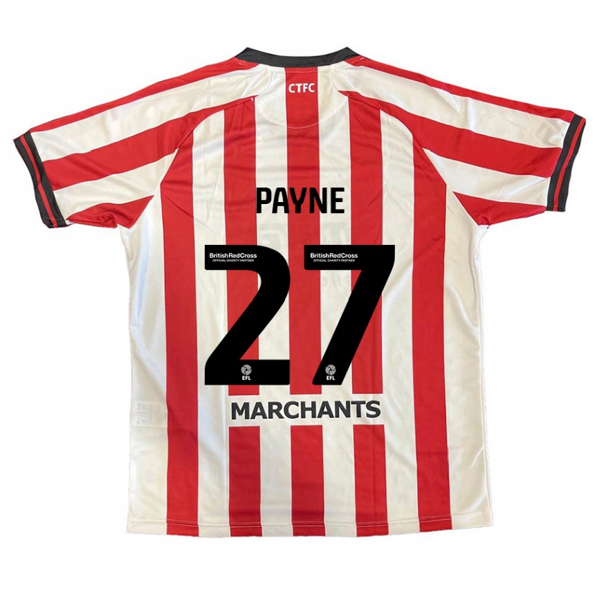 Men Football Lewis Payne #27 Red White Home Jersey 2024/25 T-Shirt Australia