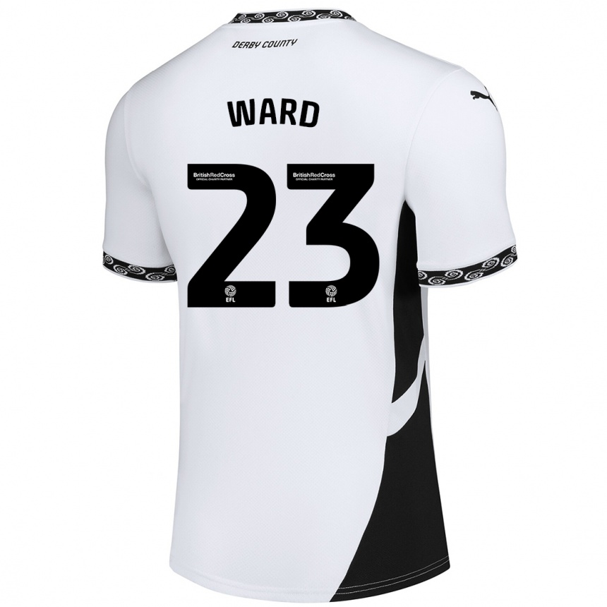 Men Football Joe Ward #23 White Black Home Jersey 2024/25 T-Shirt Australia