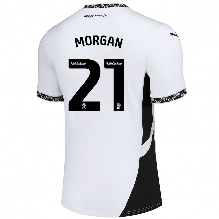 Men Football Sarah Morgan #21 White Black Home Jersey 2024/25 T-Shirt Australia