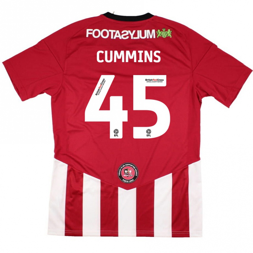 Men Football Charlie Cummins #45 Red White Home Jersey 2024/25 T-Shirt Australia