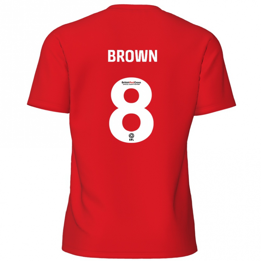 Men Football Jordan Brown #8 Red Home Jersey 2024/25 T-Shirt Australia