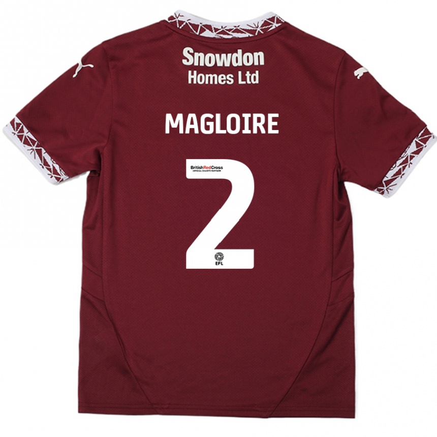 Men Football Tyler Magloire #2 Burgundy Home Jersey 2024/25 T-Shirt Australia