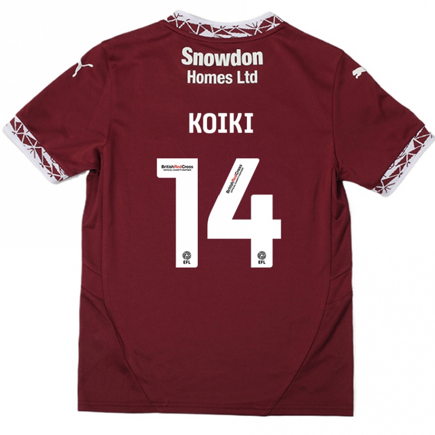 Men Football Ali Koiki #14 Burgundy Home Jersey 2024/25 T-Shirt Australia