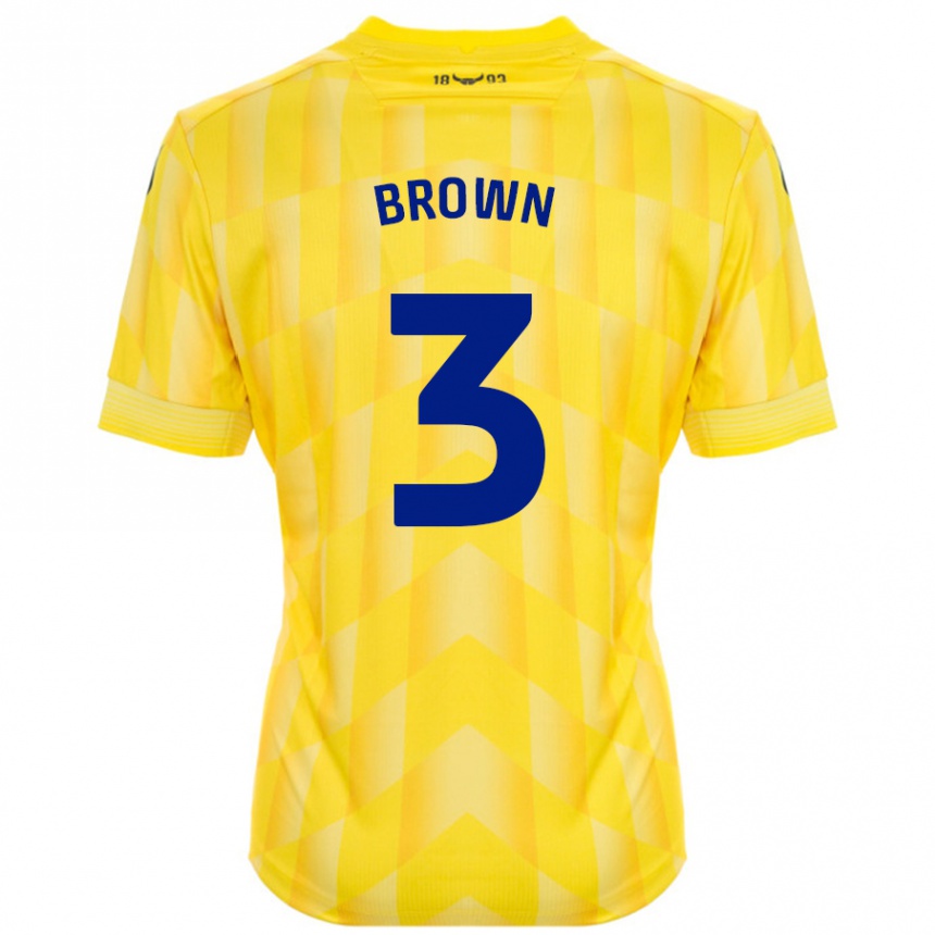 Men Football Ciaron Brown #3 Yellow Home Jersey 2024/25 T-Shirt Australia