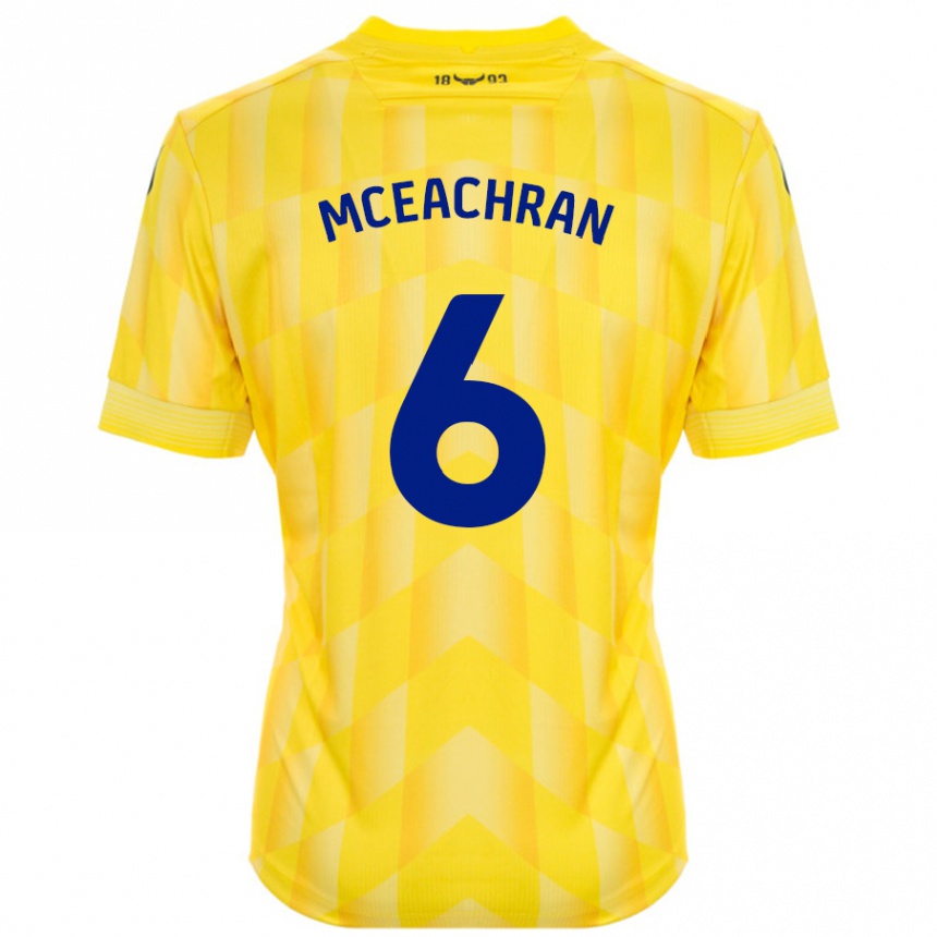 Men Football Josh Mceachran #6 Yellow Home Jersey 2024/25 T-Shirt Australia