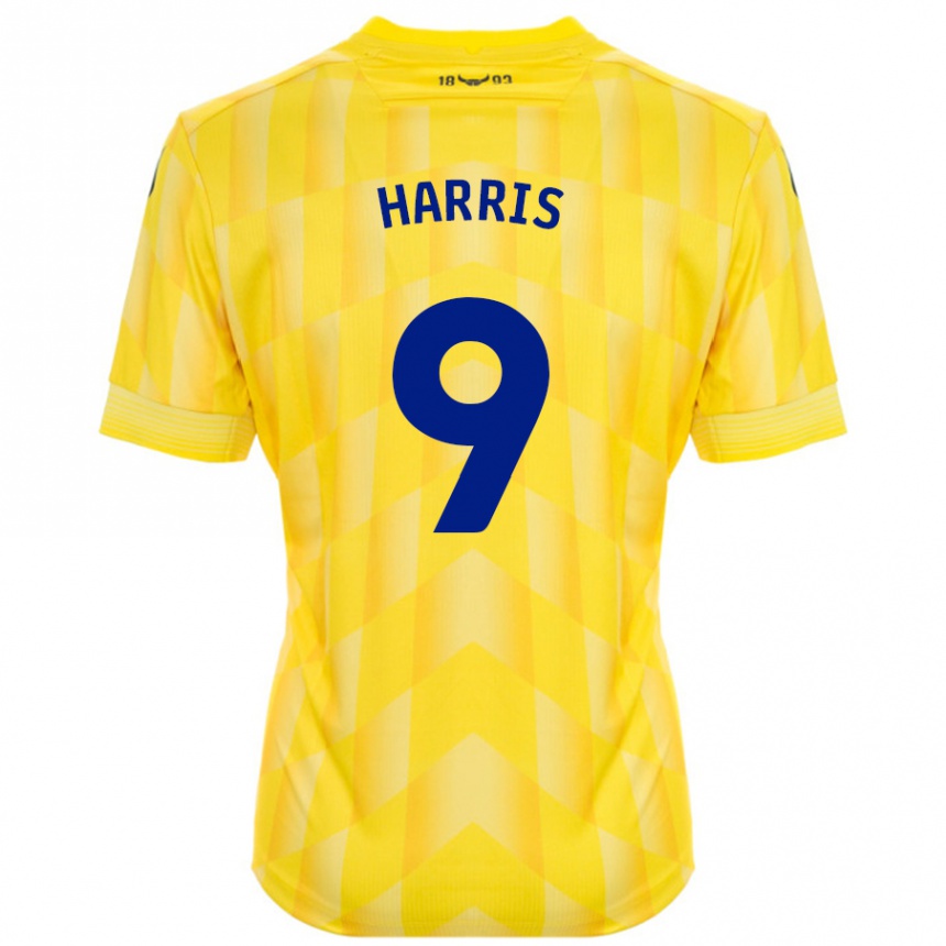 Men Football Mark Harris #9 Yellow Home Jersey 2024/25 T-Shirt Australia