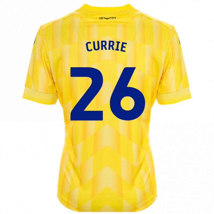 Men Football Jack Currie #26 Yellow Home Jersey 2024/25 T-Shirt Australia