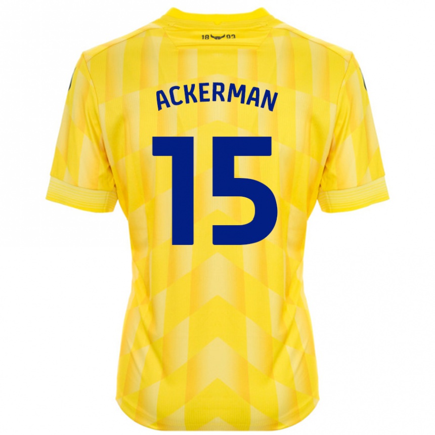 Men Football Daisy Ackerman #15 Yellow Home Jersey 2024/25 T-Shirt Australia