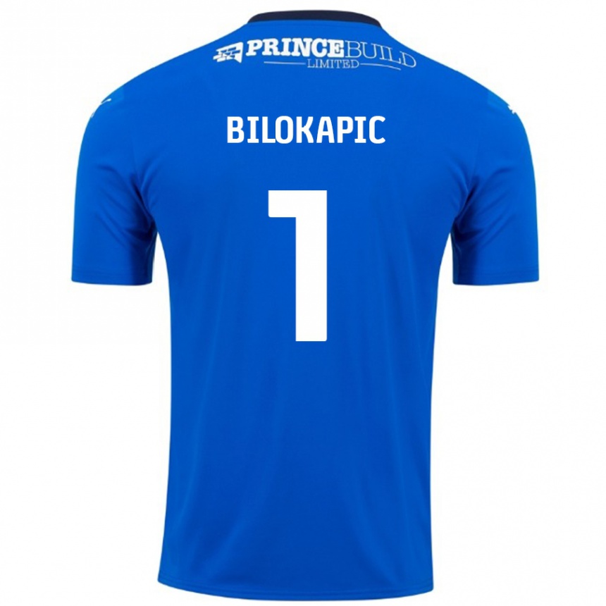 Men Football Nicholas Bilokapic #1 Blue White Home Jersey 2024/25 T-Shirt Australia