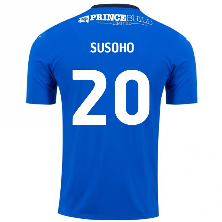 Men Football Mahamadou Susoho #20 Blue White Home Jersey 2024/25 T-Shirt Australia