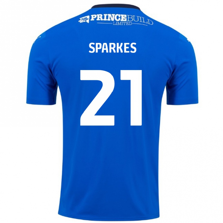 Men Football Jack Sparkes #21 Blue White Home Jersey 2024/25 T-Shirt Australia