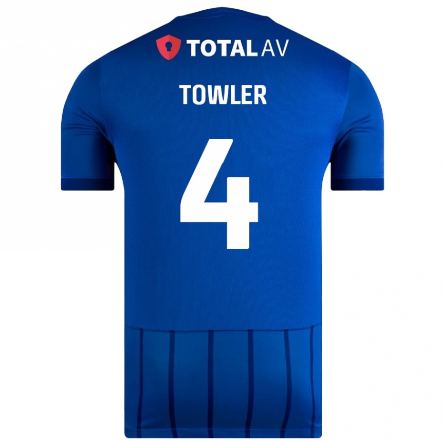 Men Football Ryley Towler #4 Blue Home Jersey 2024/25 T-Shirt Australia