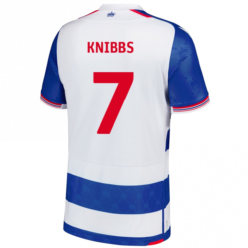 Men Football Harvey Knibbs #7 Blue White Home Jersey 2024/25 T-Shirt Australia