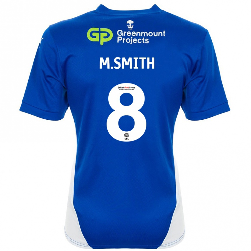 Men Football Matt Smith #8 Blue White Home Jersey 2024/25 T-Shirt Australia