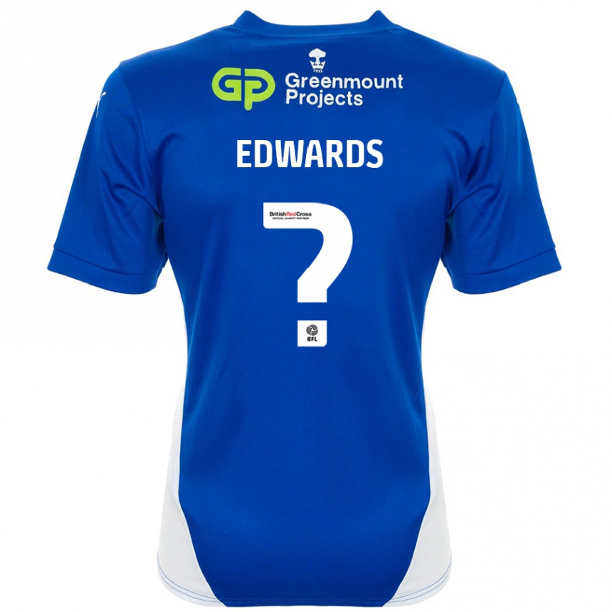 Men Football Christy Edwards #0 Blue White Home Jersey 2024/25 T-Shirt Australia