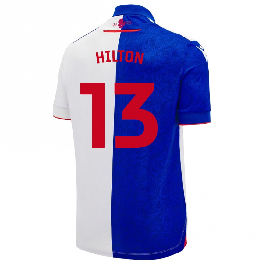 Men Football Joe Hilton #13 Sky Blue White Home Jersey 2024/25 T-Shirt Australia