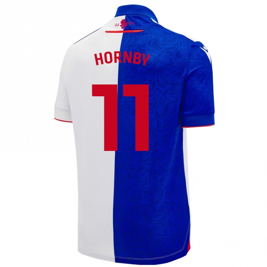 Men Football Megan Hornby #11 Sky Blue White Home Jersey 2024/25 T-Shirt Australia