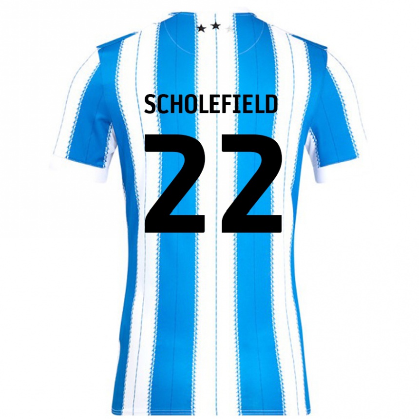 Men Football Lois Scholefield #22 Blue White Home Jersey 2024/25 T-Shirt Australia