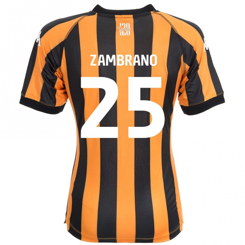 Men Football Óscar Zambrano #25 Black Amber Home Jersey 2024/25 T-Shirt Australia