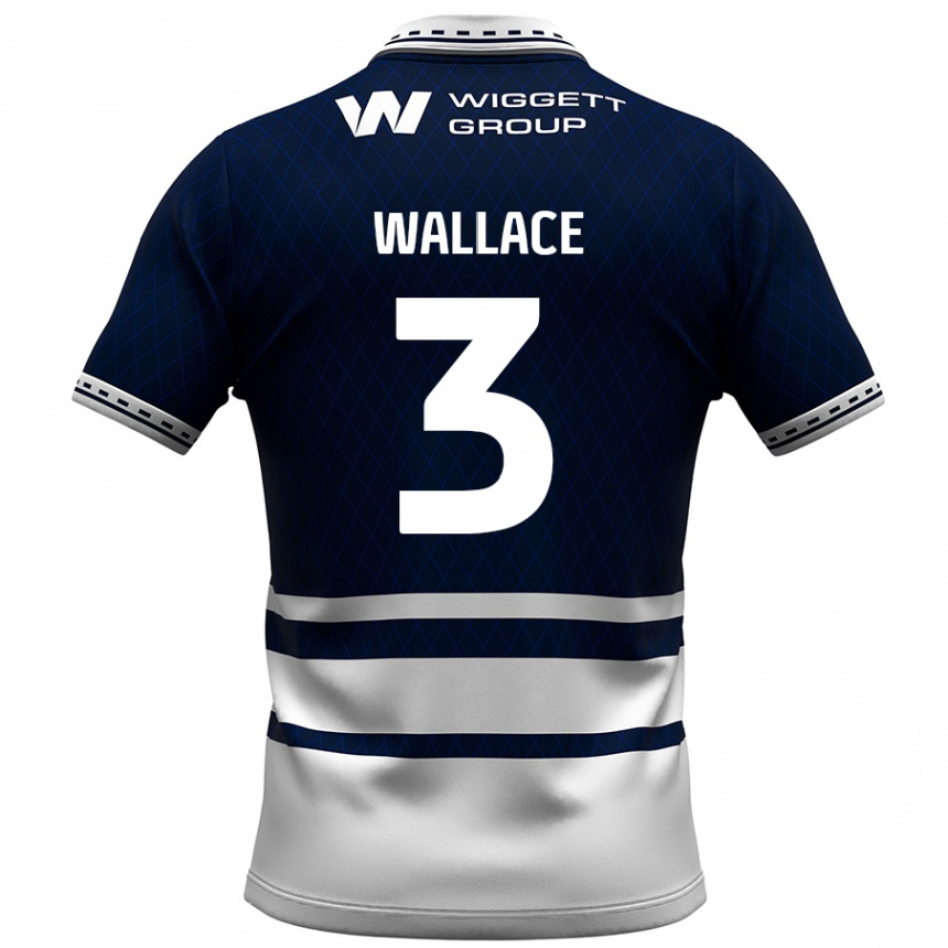 Men Football Murray Wallace #3 Navy Blue White Home Jersey 2024/25 T-Shirt Australia