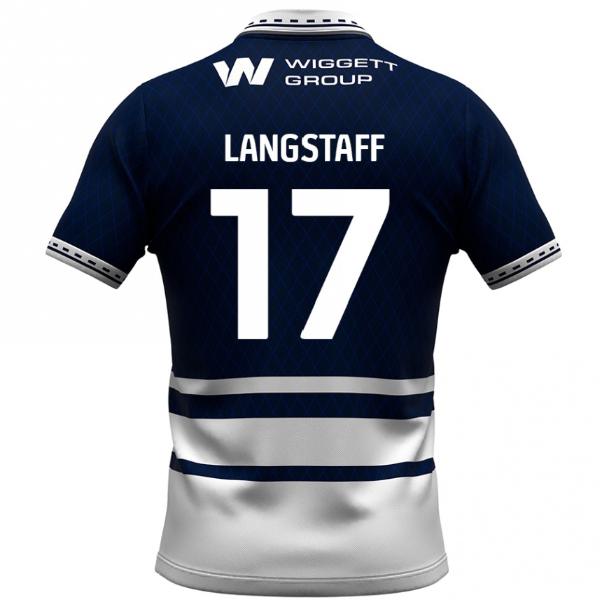 Men Football Macaulay Langstaff #17 Navy Blue White Home Jersey 2024/25 T-Shirt Australia