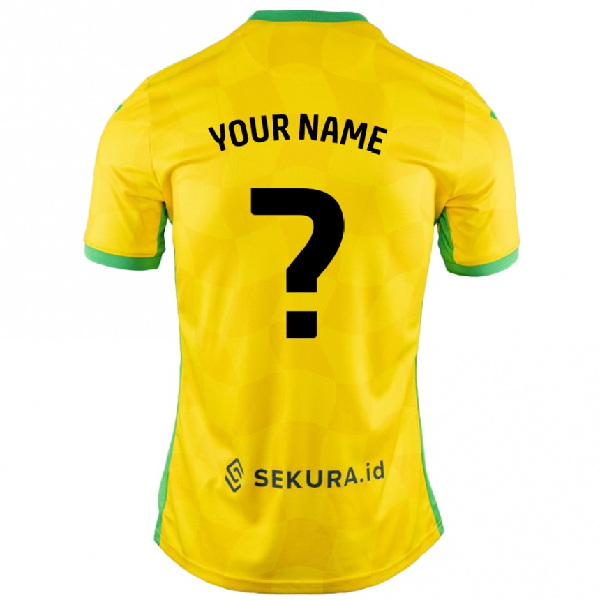 Men Football Your Name #0 Yellow Green Home Jersey 2024/25 T-Shirt Australia